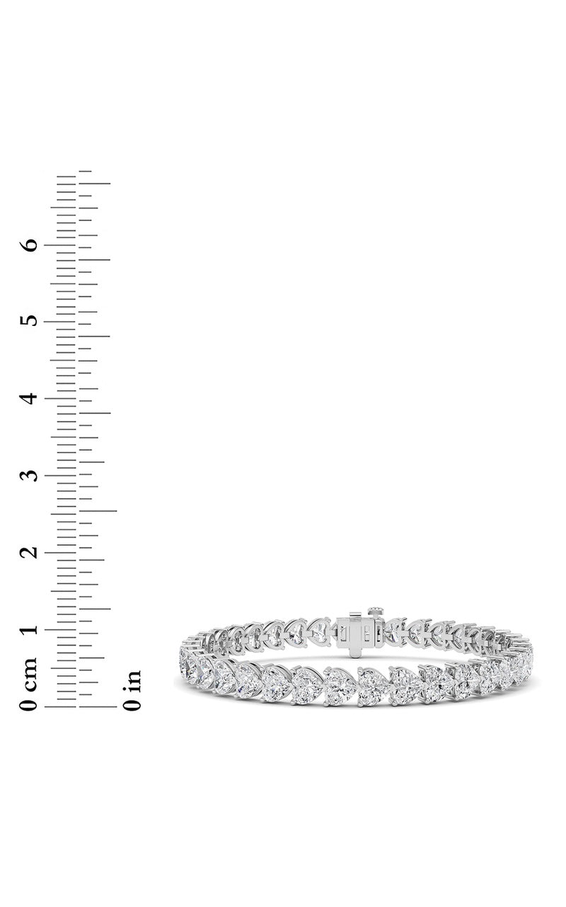 18CTW Heart Lab Grown Diamond (F/VS ) Bracelet Bracelet in 14K Gold, 14K White Gold
