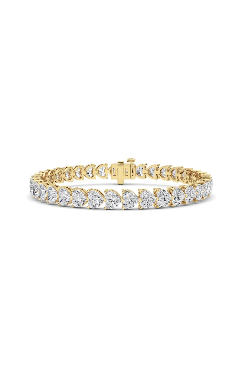 18CTW Heart Lab Grown Diamond (F/VS ) Bracelet Bracelet in 14K Gold, 14K Yellow Gold