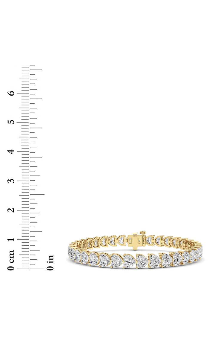 18CTW Heart Lab Grown Diamond (F/VS ) Bracelet Bracelet in 14K Gold