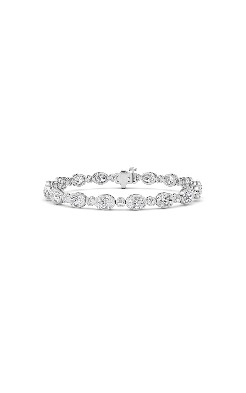 8Cttw Oval And Round Lab Grown Diamond (F/VS ) Bezel Set Bracelet in 14K Gold