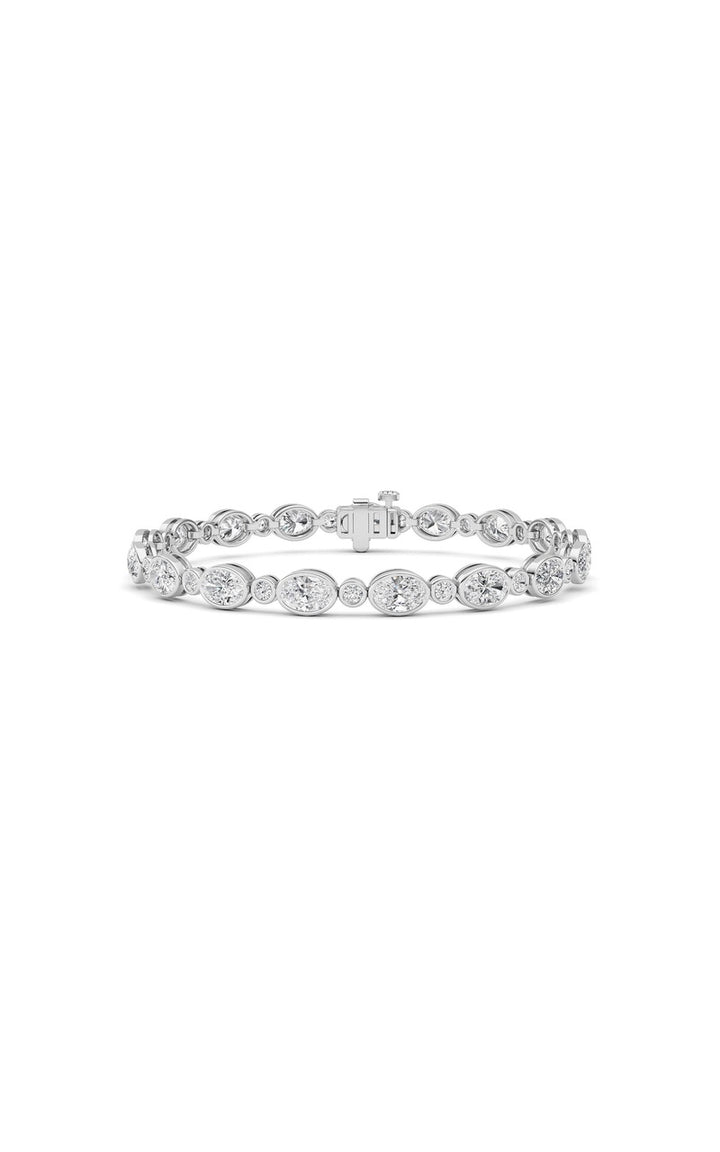 8Cttw Oval And Round Lab Grown Diamond (F/VS ) Bezel Set Bracelet in 14K Gold