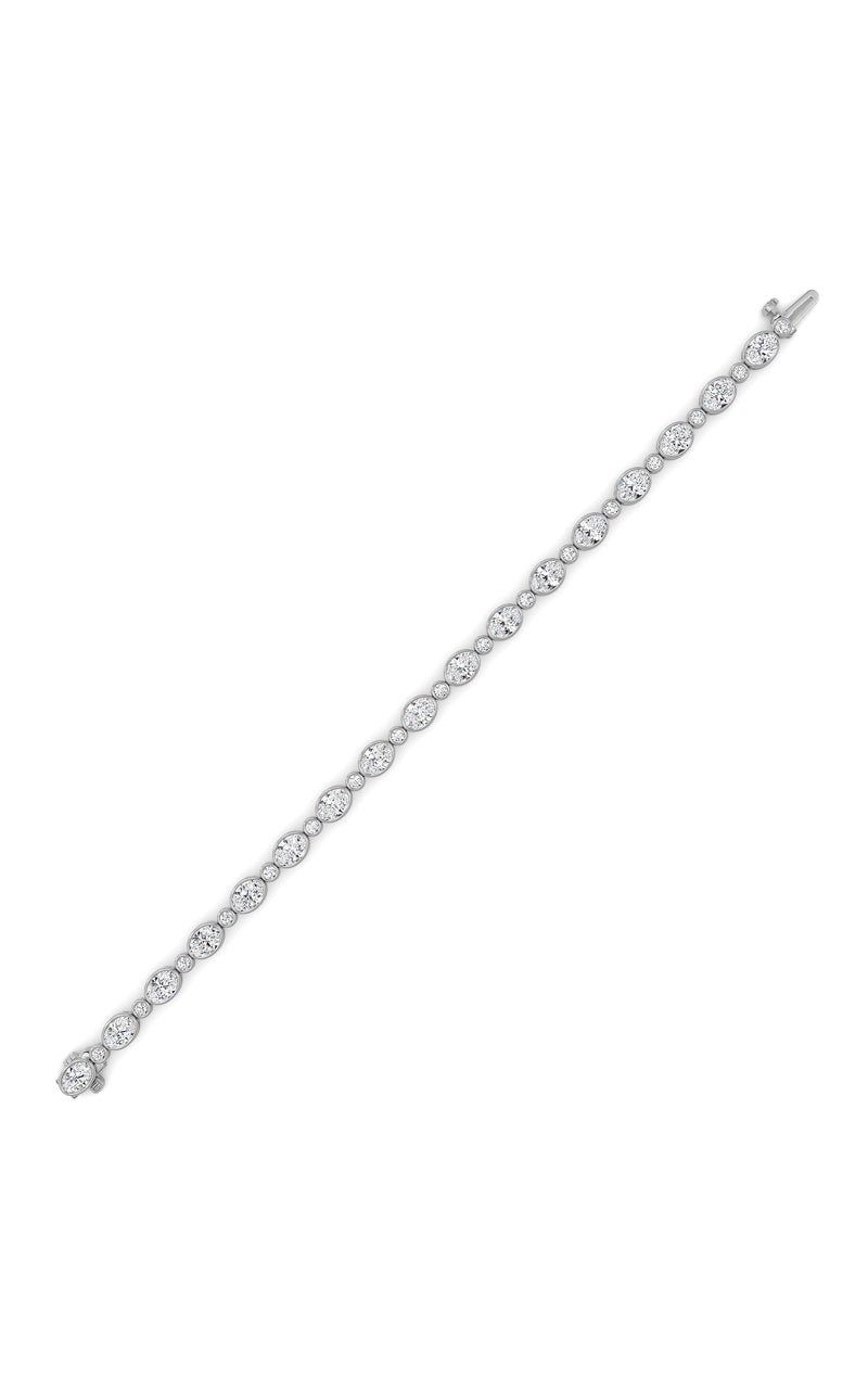 8CTW Oval And Round Lab Grown Diamond (F/VS ) Bezel Set Bracelet in 14K Gold