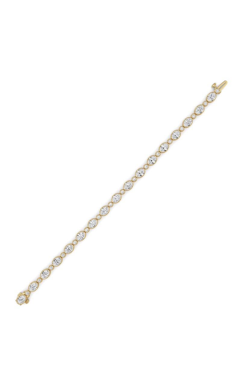 8Cttw Oval And Round Lab Grown Diamond (F/VS ) Bezel Set Bracelet in 14K Gold