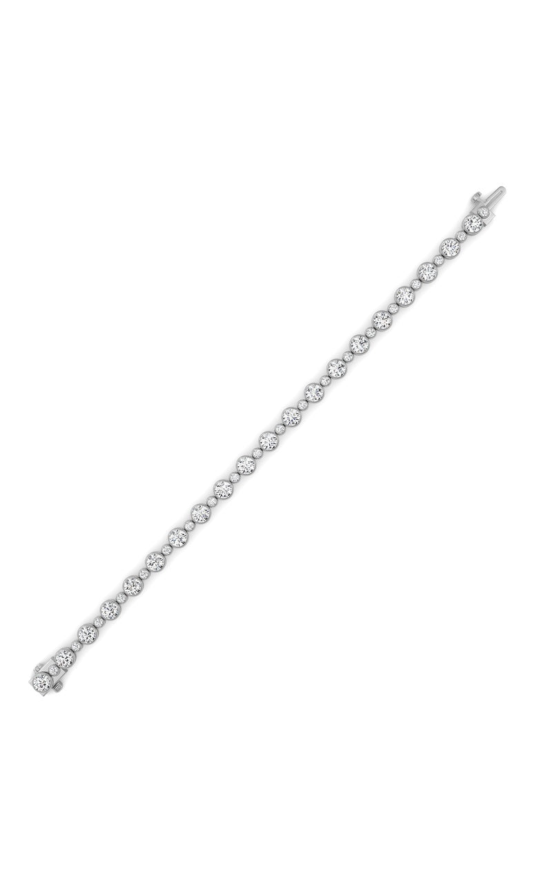 9CTW Round Lab Grown Diamond (F/VS ) Bezel Set Bracelet in 14K Gold