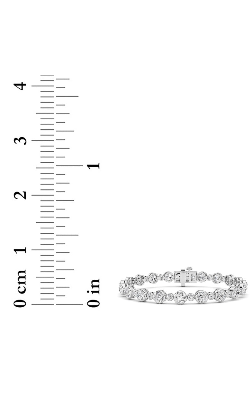 9Cttw Round Lab Grown Diamond (F/VS ) Bezel Set Bracelet in 14K Gold
