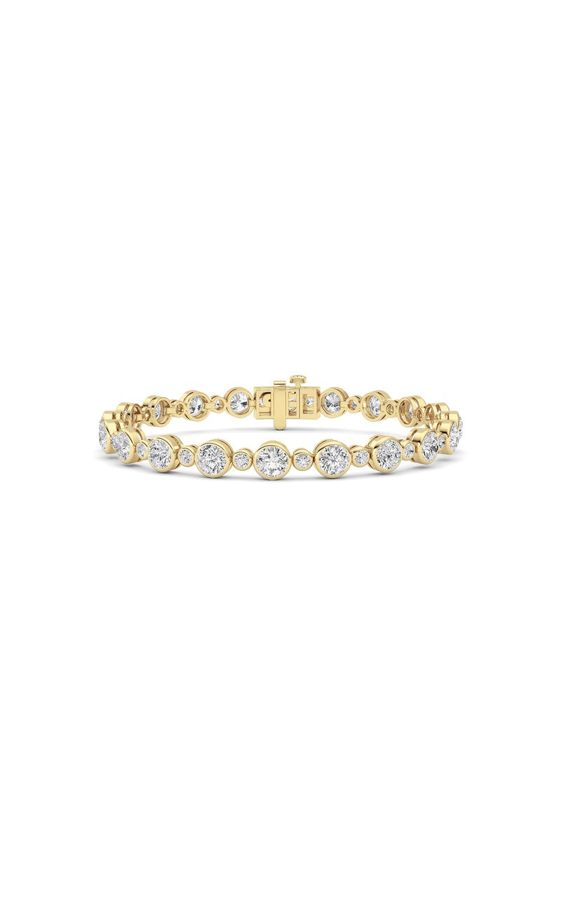 9CTW Round Lab Grown Diamond (F/VS ) Bezel Set Bracelet in 14K Gold