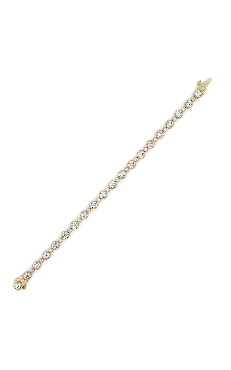 9Cttw Round Lab Grown Diamond (F/VS ) Bezel Set Bracelet in 14K Gold