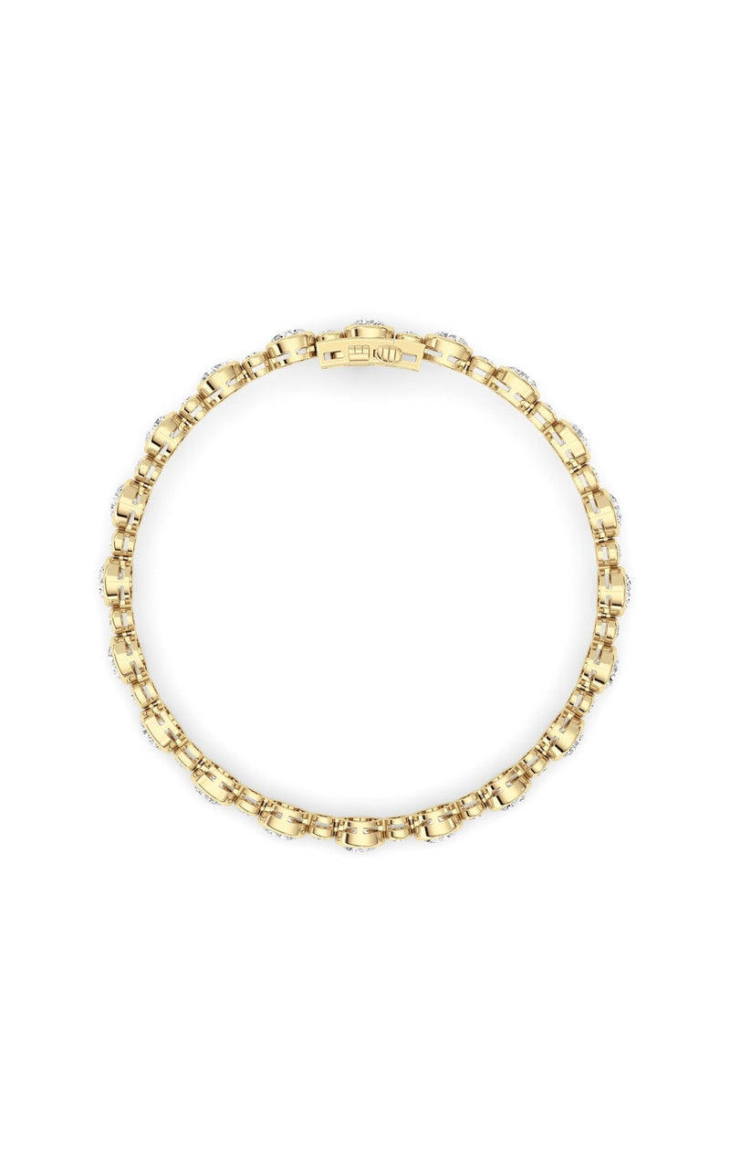 9Cttw Round Lab Grown Diamond (F/VS ) Bezel Set Bracelet in 14K Gold