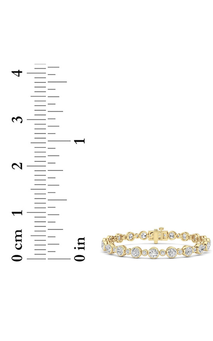 9Cttw Round Lab Grown Diamond (F/VS ) Bezel Set Bracelet in 14K Gold