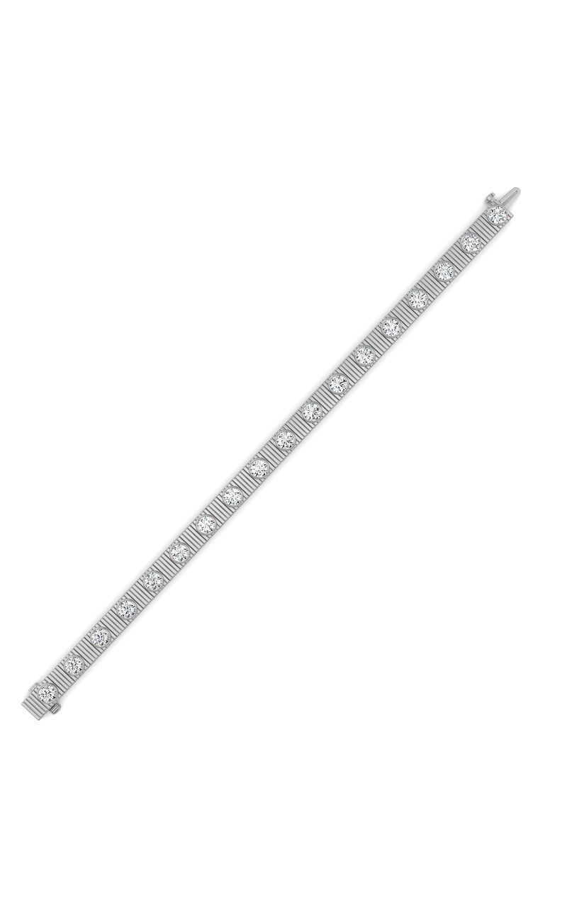 7CTW Round Lab Grown Diamond (F/VS ) Bangle Bracelet in 14K Gold, 14K White Gold