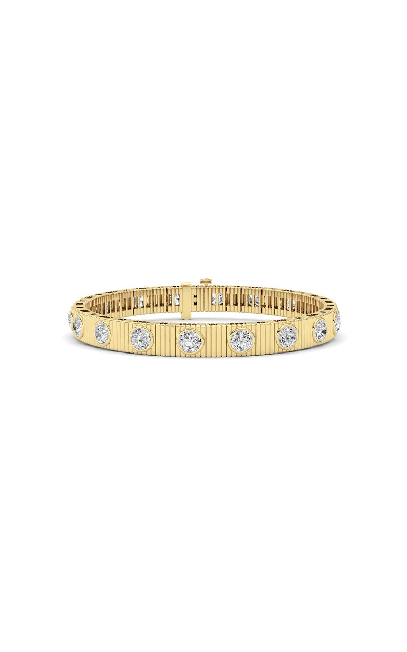 7CTW Round Lab Grown Diamond (F/VS ) Bangle Bracelet in 14K Gold