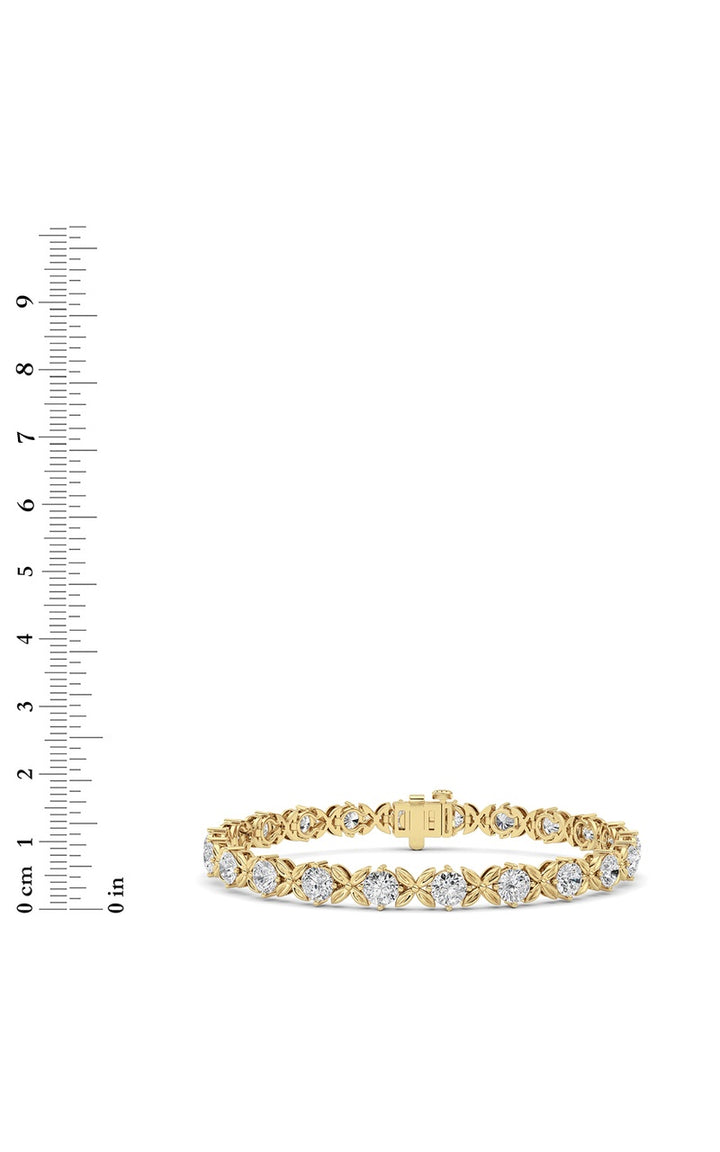 7Cttw Round Lab Grown Diamond (F/VS ) Bracelet in14K Gold