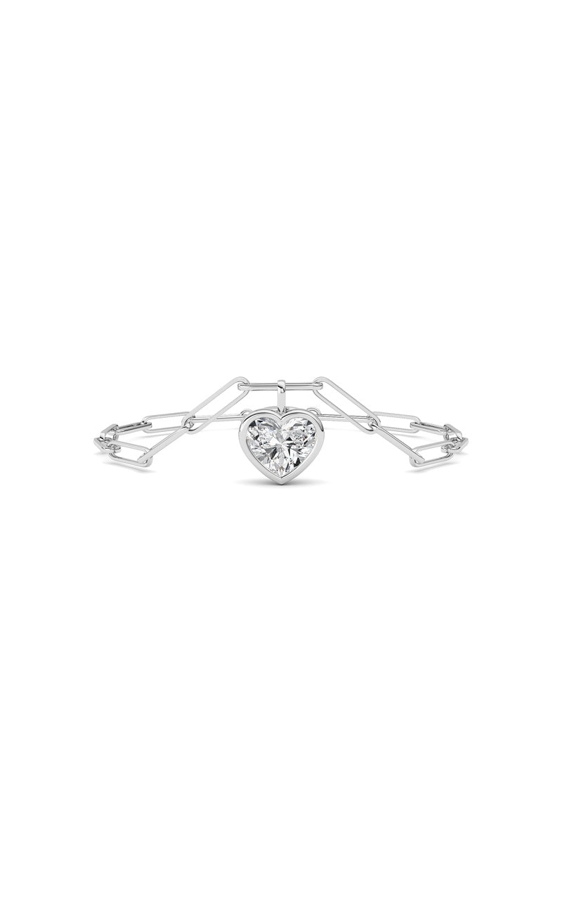 3CTW Heart Lab Grown Diamond (F/VS ) Bezel Set Bracelet in 14K Gold
