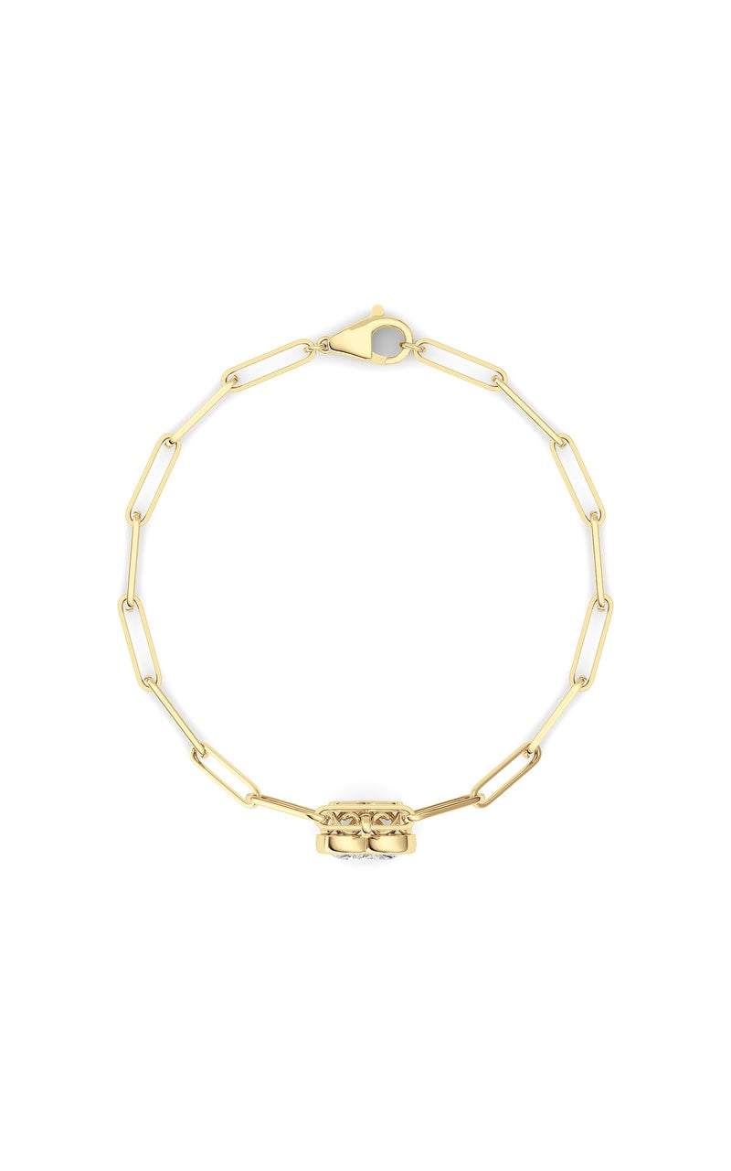3Cttw Heart Lab Grown Diamond (F/VS ) Bezel Set Bracelet in 14K Gold