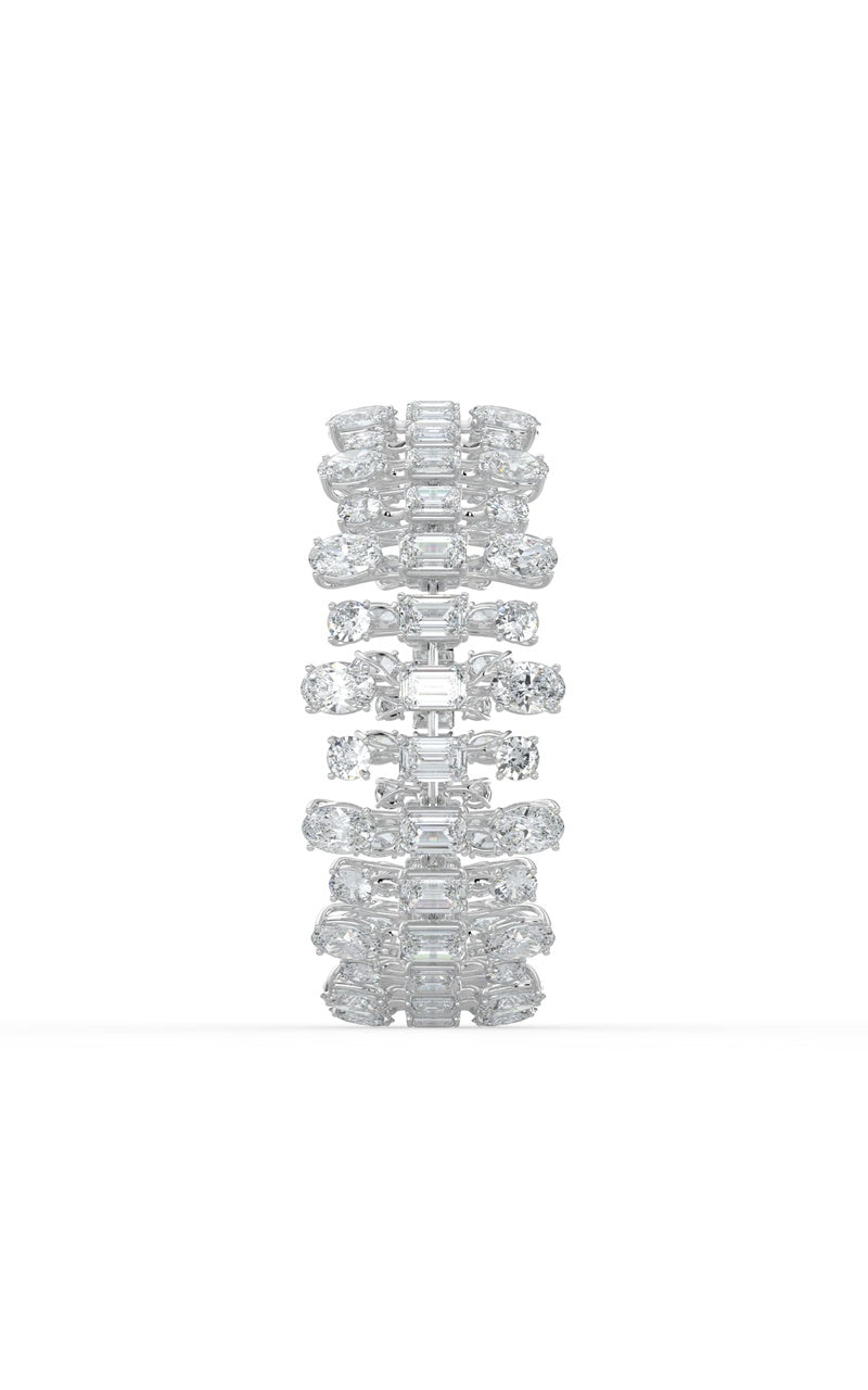 34.5Cttw Mix Shaped Lab Grown Diamond (F/VS) Bracelet in 14K Gold