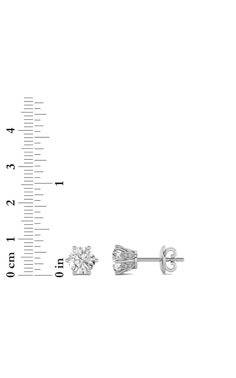 3Cttw Round Shaped Lab Grown Diamond (F/VS) TulipHead Stud Earrings in 14K Gold