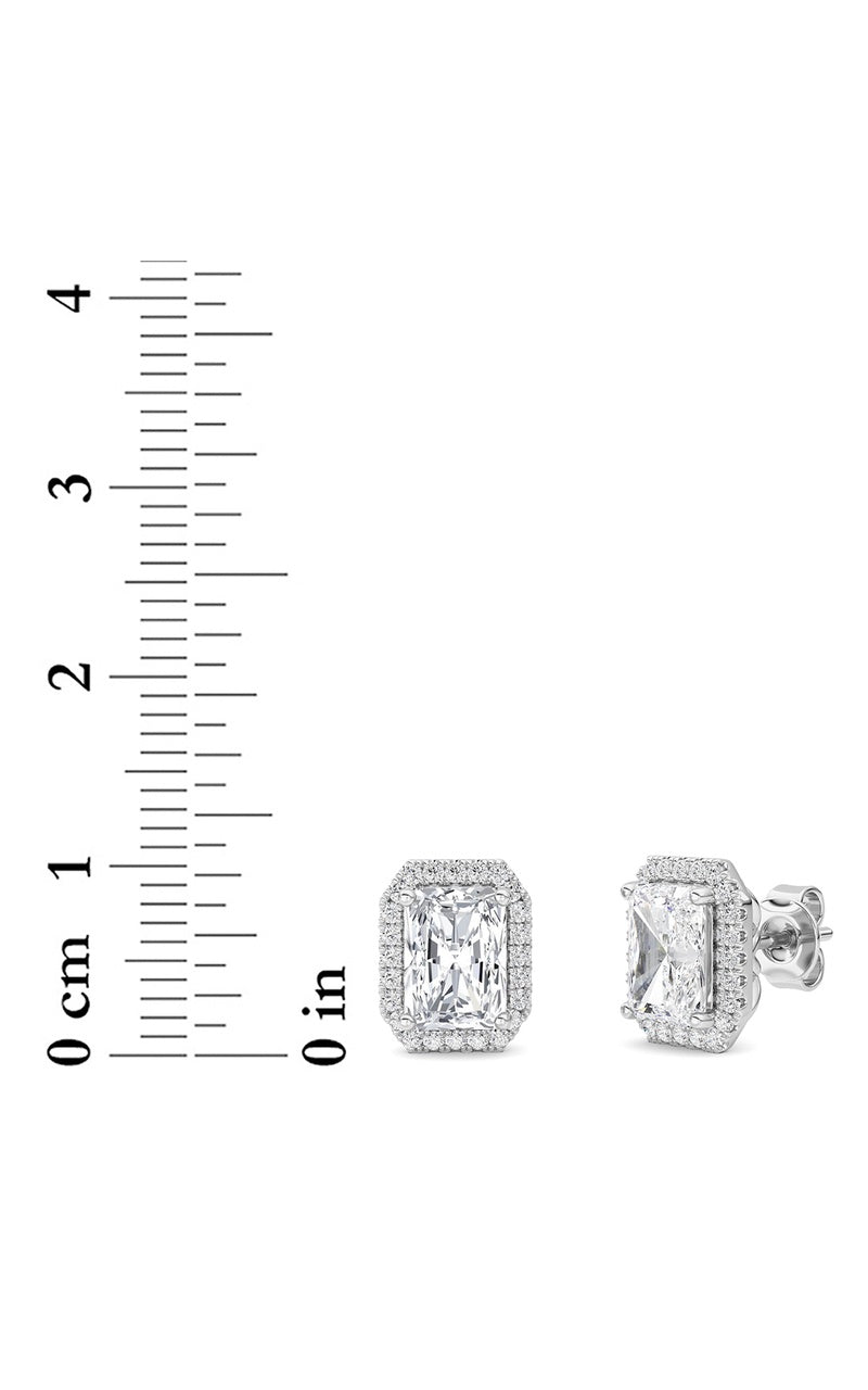 2CTW Radiant Shaped Lab Grown Diamond (F/VS) Earrings in 14K Gold