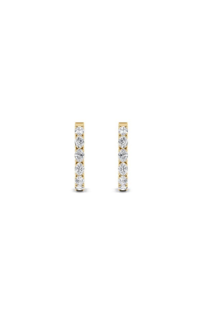 4CTW Oval Shaped Lab Grown Diamond (F/VS) Inside Out Hoop Earrings in 14K Gold