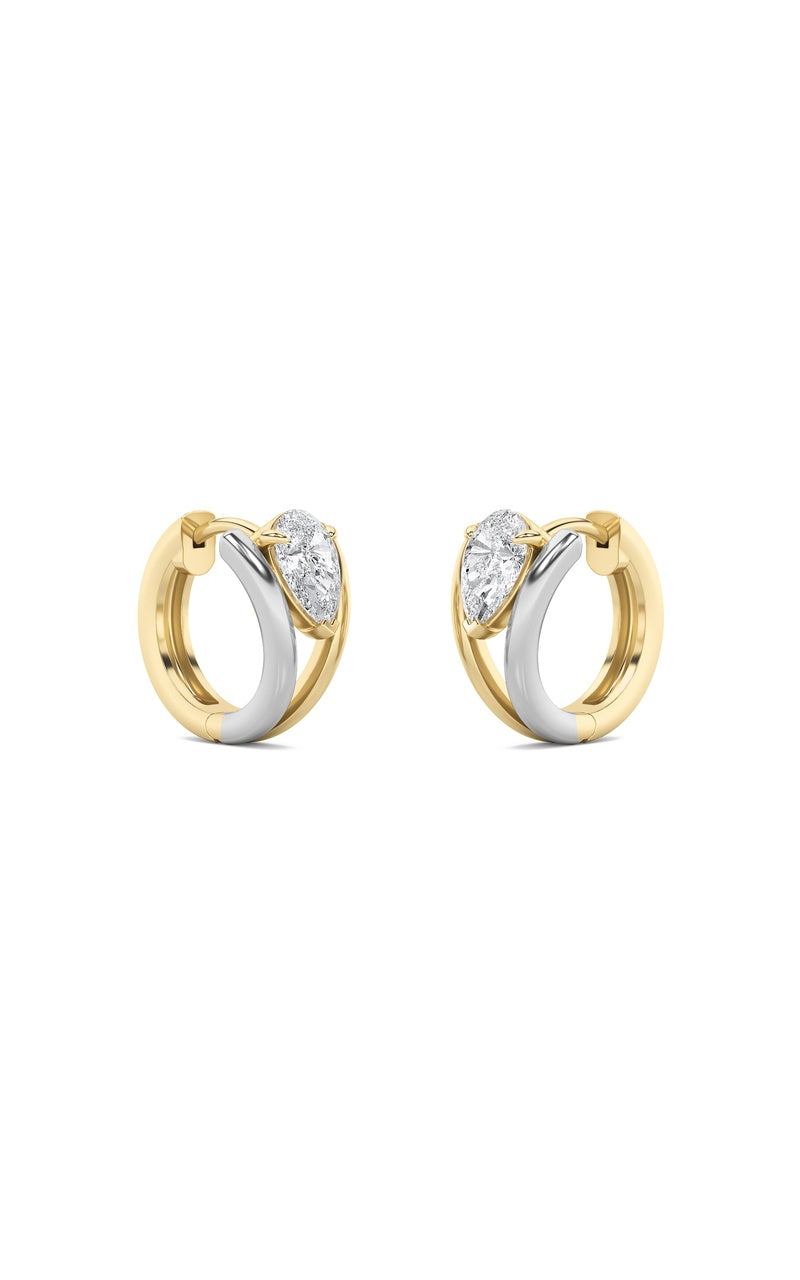 1.5Cttw Pear Shaped Lab Grown Diamond (F/VVS) Fashion Earrings in 14K Gold