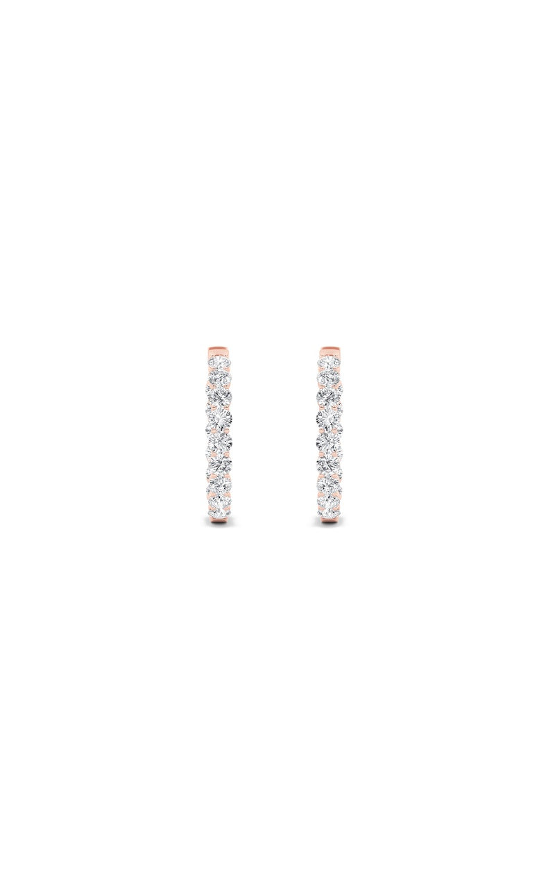 5Cttw Round Shaped Lab Grown Diamond (F/VS) Insideout Hoop Earrings in 14K Gold