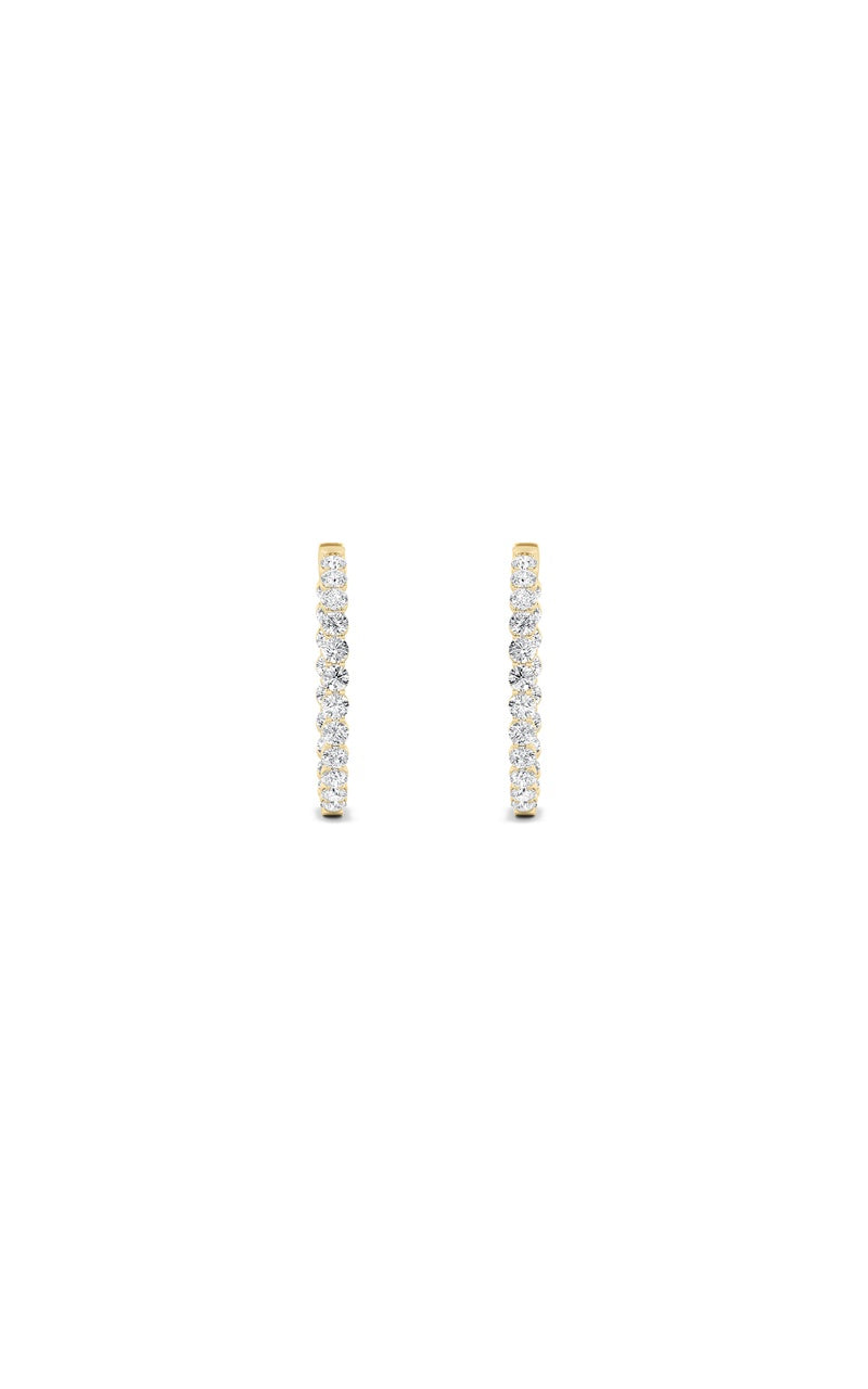 7Cttw Round Shaped Lab Grown Diamond (F/VS) Inside out Hoop Earrings in 14K Gold