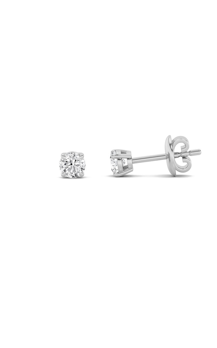 2Cttw Round Shaped Lab Grown Diamond (F/VS) Classic Basket Set Stud Earrings in 14K Gold