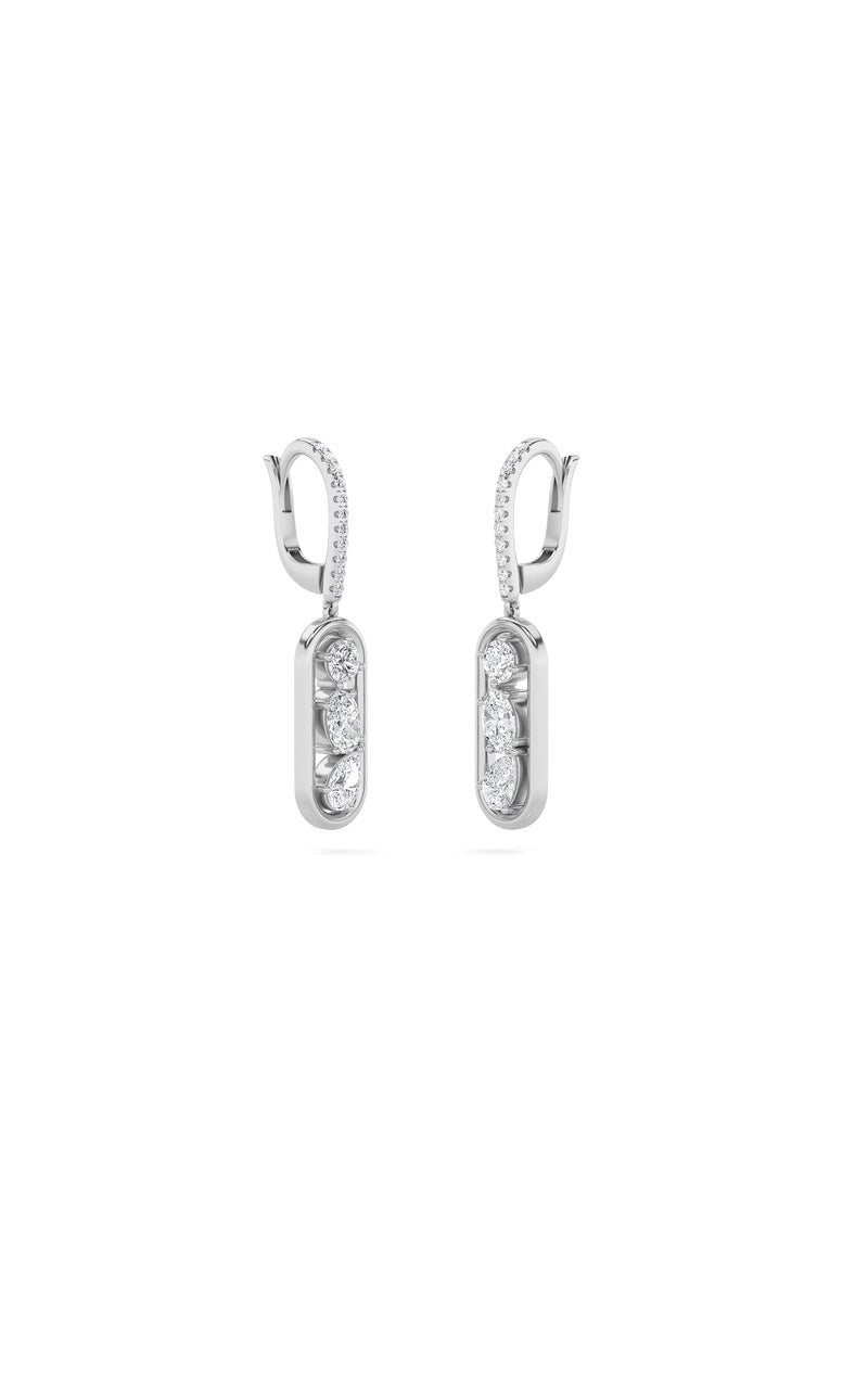 1.5Cttw Mixed Shaped Lab Grown Diamond (F/VS) Paperclip Dangle Earrings in 14K Gold