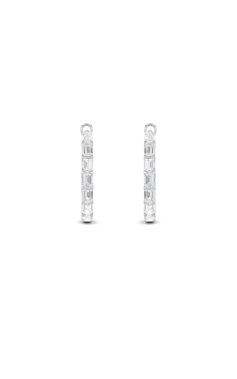4.75Cttw Emerald Shaped Lab Grown Diamond (G/VS) Inside Out Hoop Earrings in 14K Gold