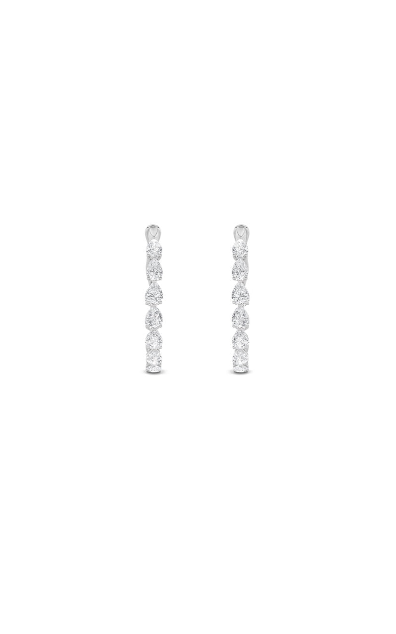 4.25CTW Pear Shaped Lab Grown Diamond (F/VS) Inside Out Hoop Earrings in 14K Gold