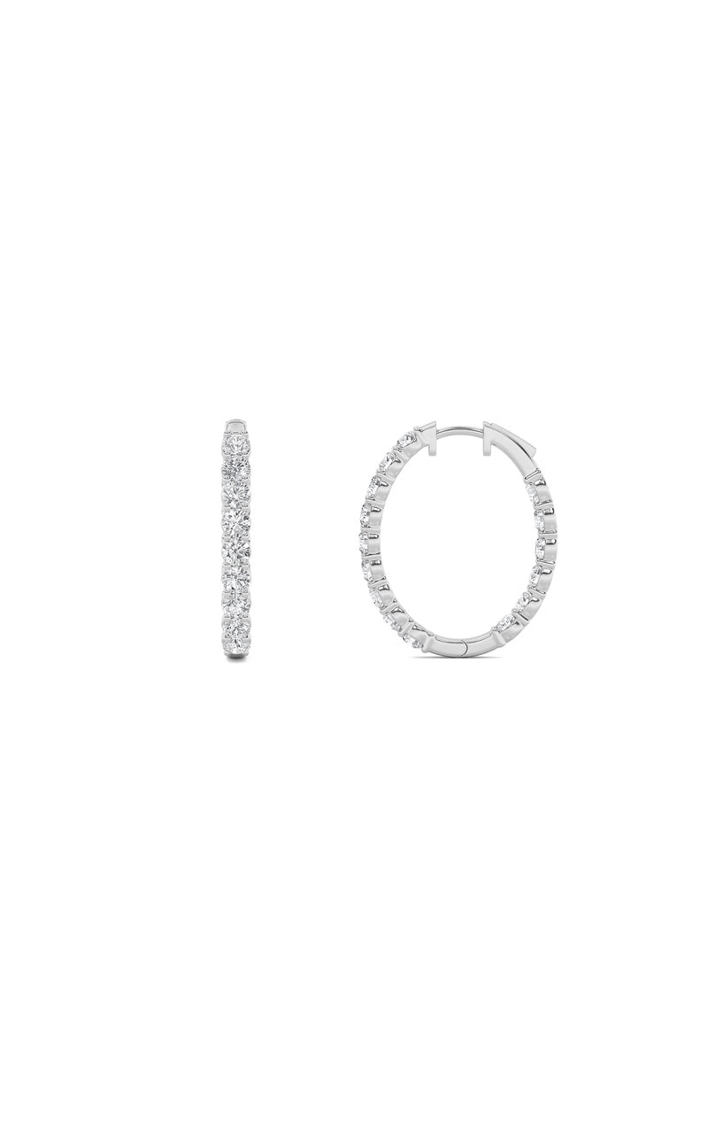 5Cttw Round Shaped Lab Grown Diamond (F/VS) InsideOut Hoop Earrings in 14K Gold