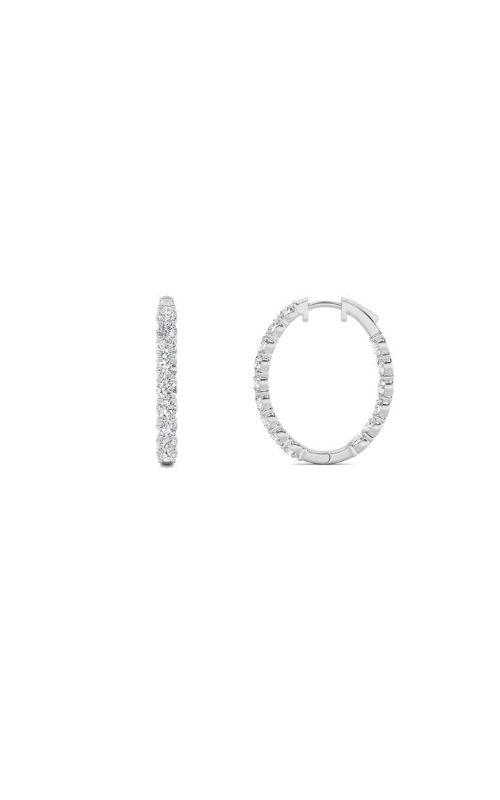 5Cttw Round Shaped Lab Grown Diamond (F/VS) InsideOut Hoop Earrings in 14K Gold