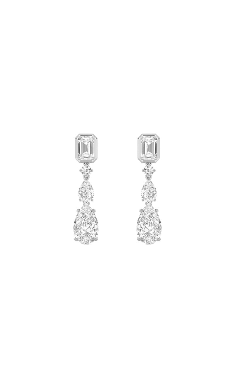 4.5CTW Pear Shaped Lab Grown Diamond (F/VS) Dangle Earrings in 10K Gold