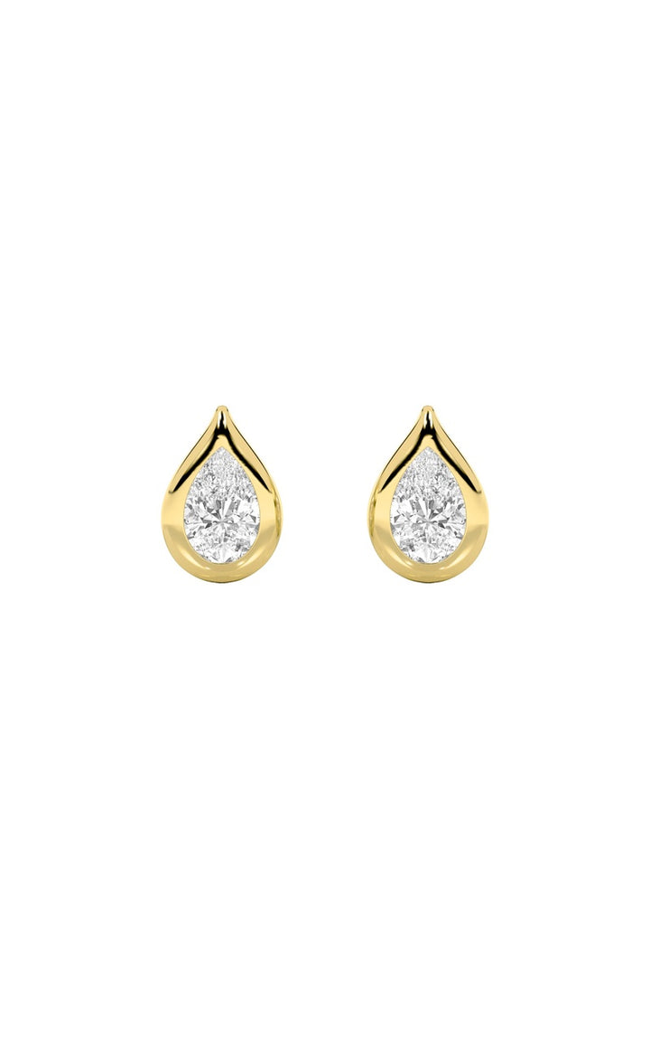 2CTW Pear Shaped Lab Grown Diamond (F/VS) Stud Earrings in 14K Gold