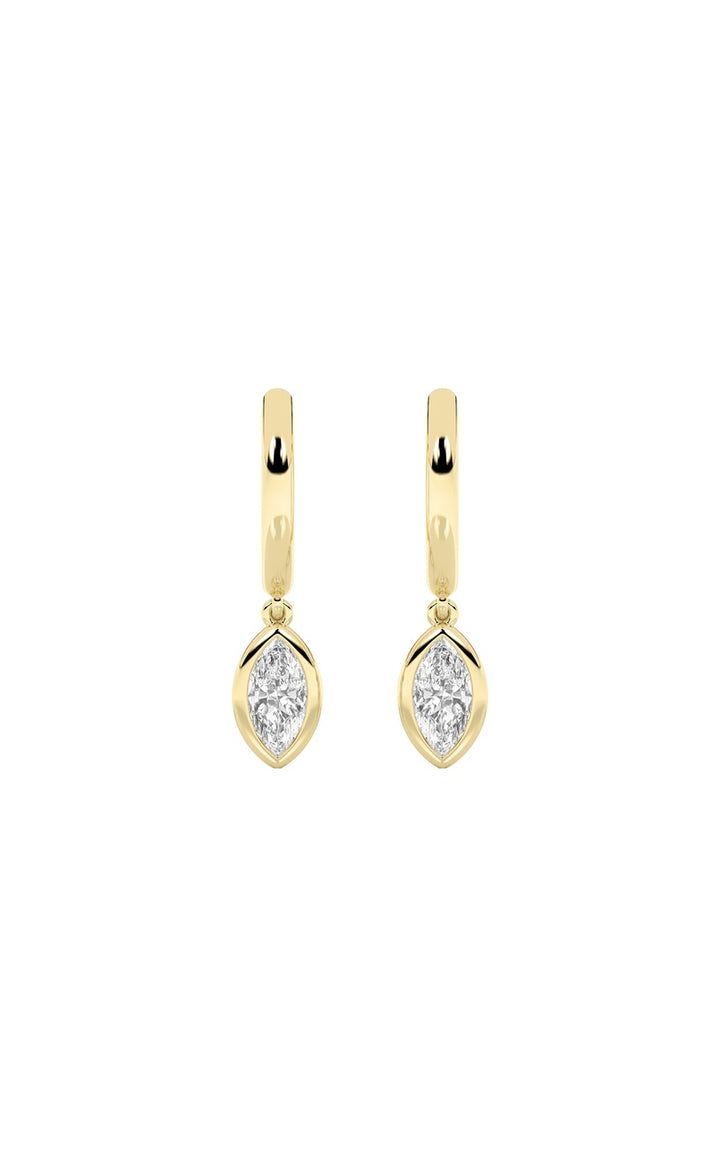 0.6CTW Marquise Shaped Lab Grown Diamond (F/VS) Dangle Earrings in 14K Gold