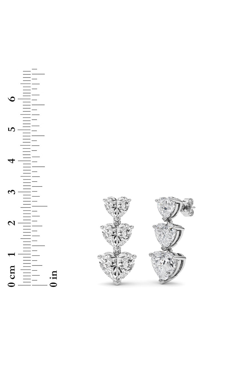 16Cttw Heart Shaped Lab Grown Diamond (F/VS ) Earrings in 14K Gold