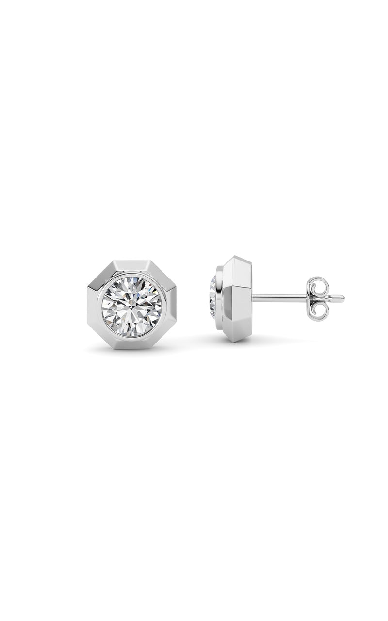 2Cttw Round Shaped Lab Grown Diamond (F/VS ) StudEarrings in 14K Gold