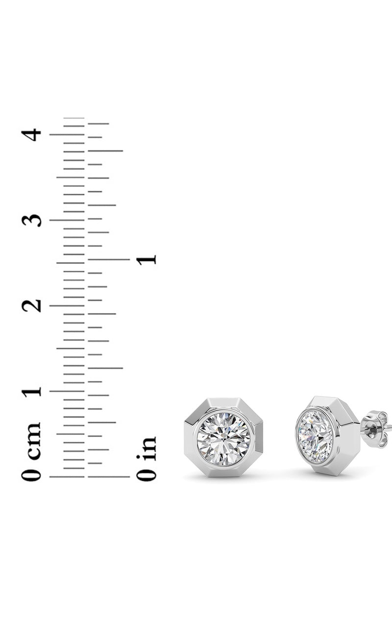 2CTW Round Shaped Lab Grown Diamond (F/VS ) Stud Earrings in 14K Gold