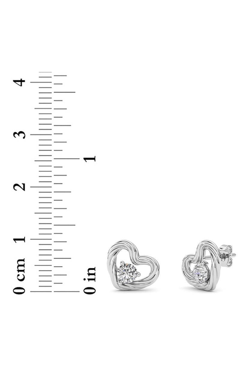 0.5Cttw Round Shaped Lab Grown Diamond (F/VS ) Heart Earrings in 14K Gold