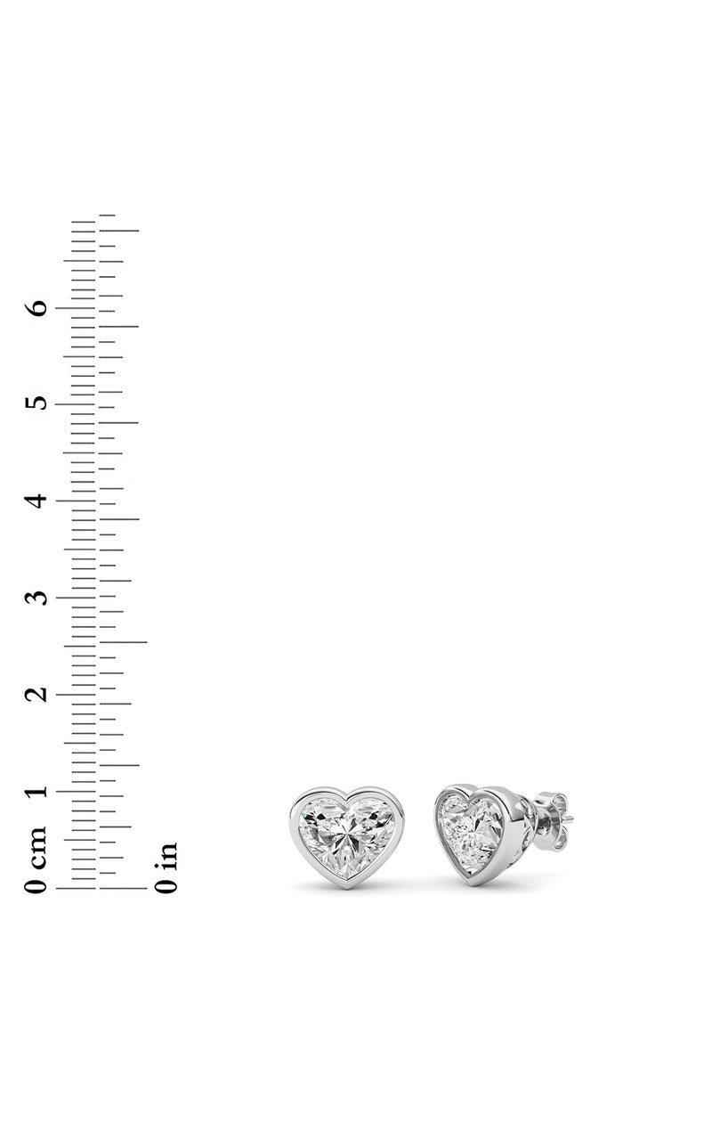 6Cttw Heart Shaped Lab Grown Diamond (F/VS ) StudEarrings in 14K Gold