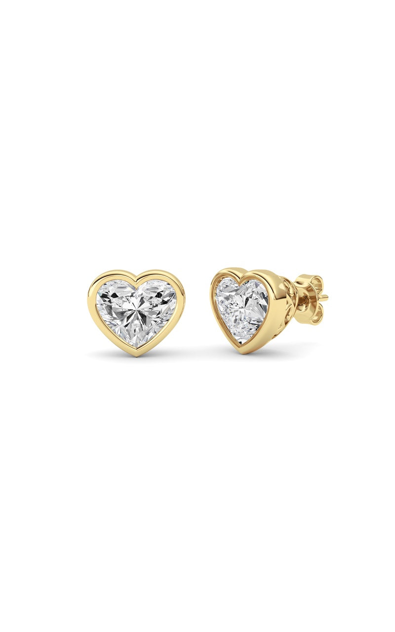 6Cttw Heart Shaped Lab Grown Diamond (F/VS ) StudEarrings in 14K Gold