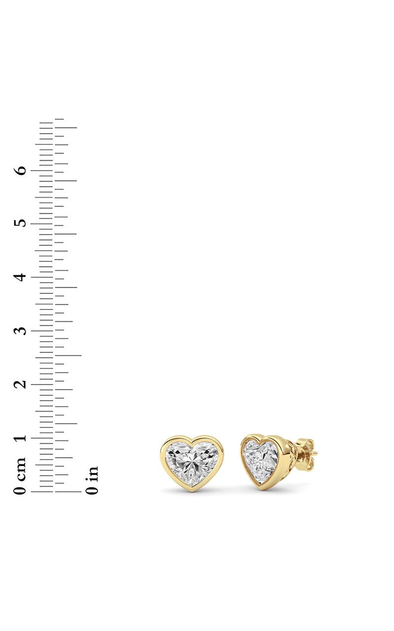 6Cttw Heart Shaped Lab Grown Diamond (F/VS ) StudEarrings in 14K Gold