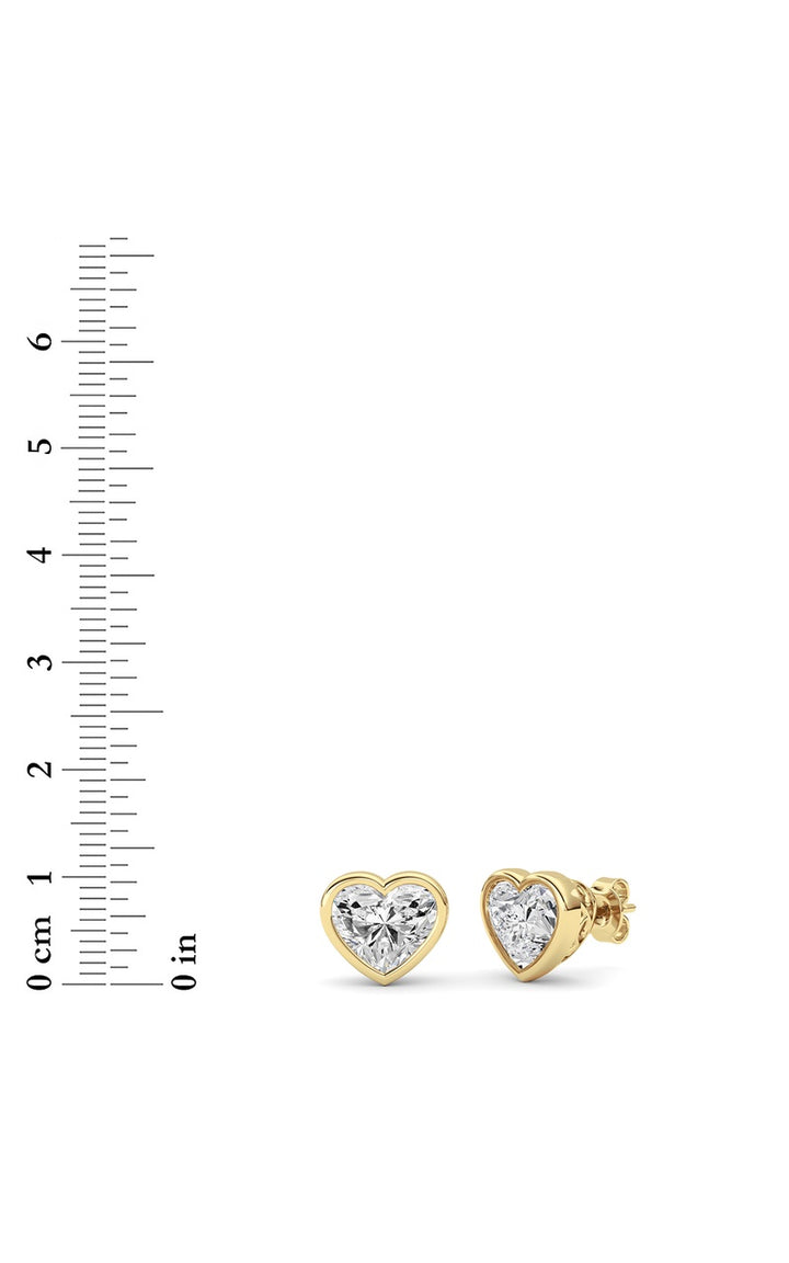 6Cttw Heart Shaped Lab Grown Diamond (F/VS ) StudEarrings in 14K Gold