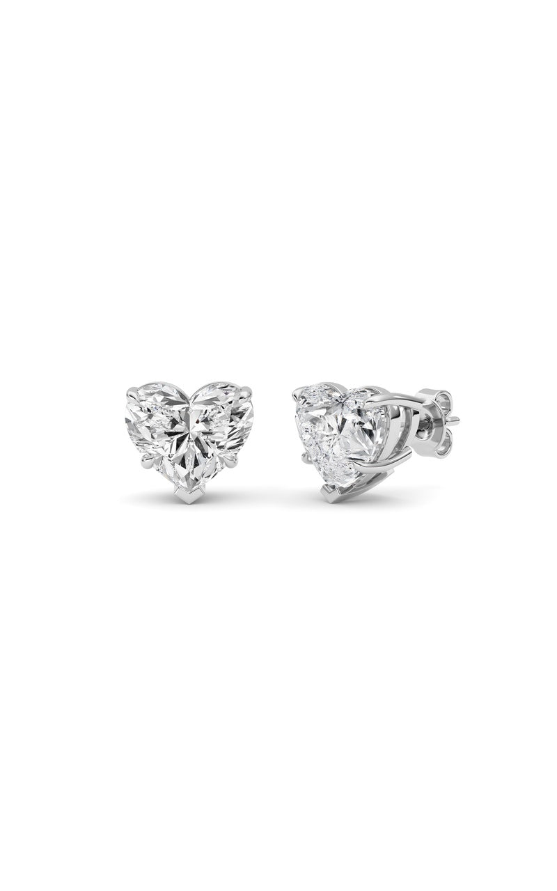8Cttw Heart Shaped Lab Grown Diamond (F/VS ) StudEarrings in 14K Gold