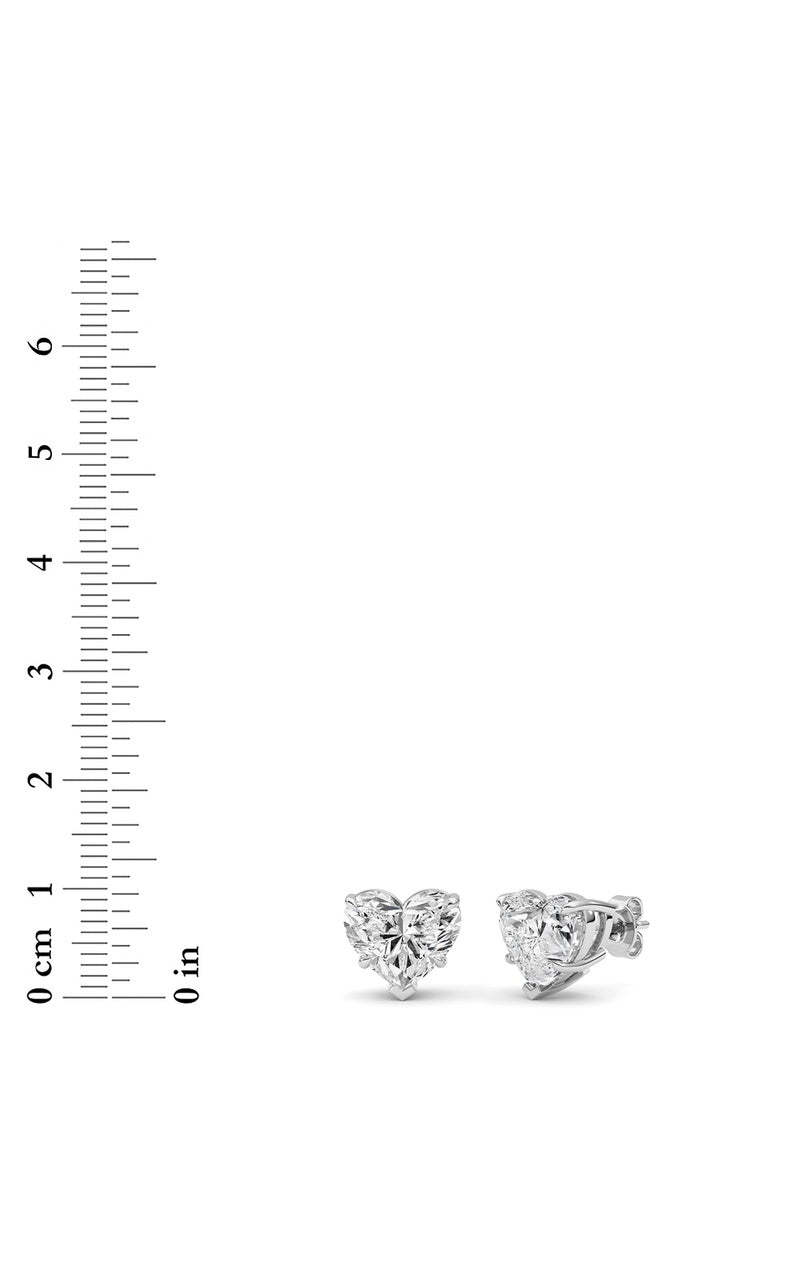 8Cttw Heart Shaped Lab Grown Diamond (F/VS ) StudEarrings in 14K Gold