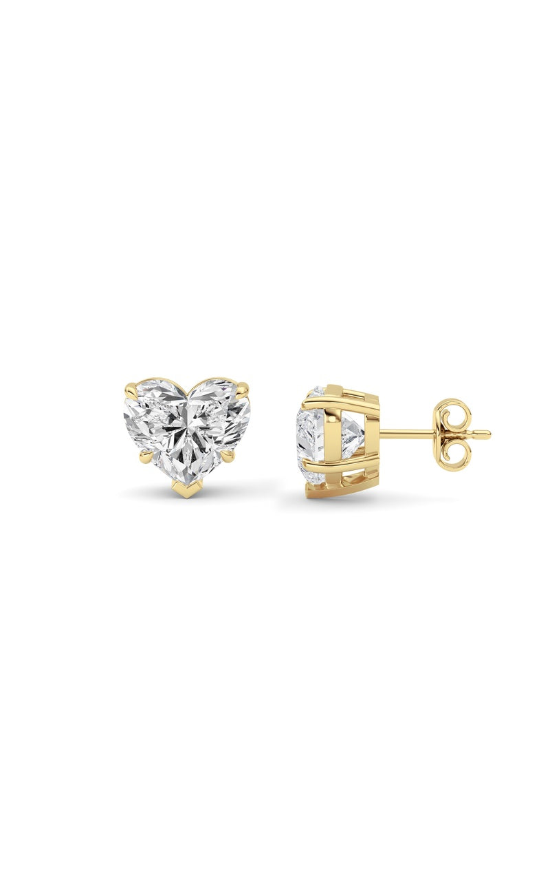 8Cttw Heart Shaped Lab Grown Diamond (F/VS ) StudEarrings in 14K Gold