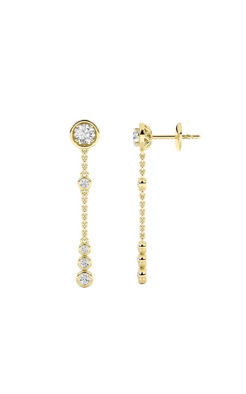 Silver, 14K Yellow Gold Earring KJ40035E.RD-0.75-62G