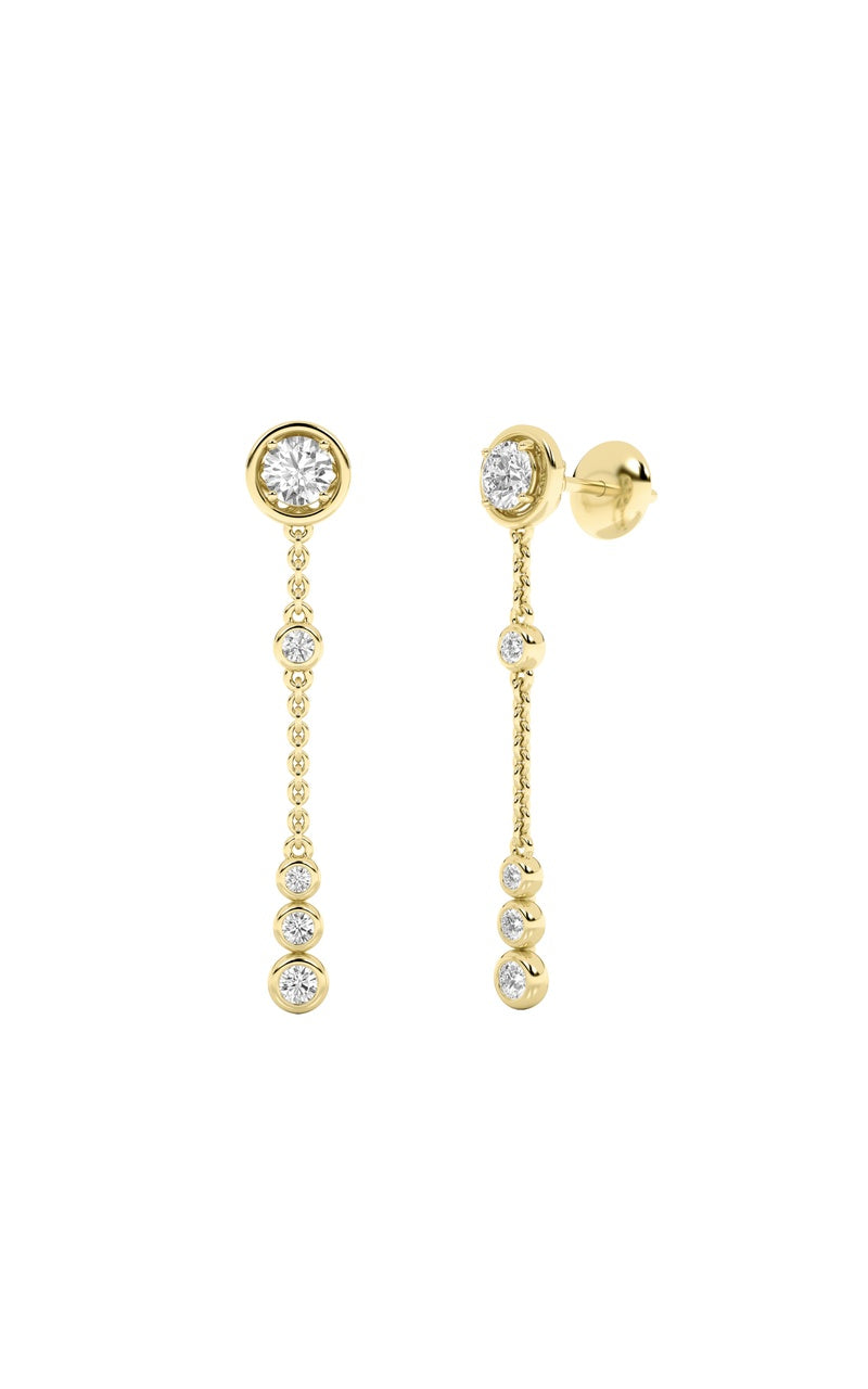 Silver, 14K Yellow Gold Earring KJ40035E.RD-0.75-62G