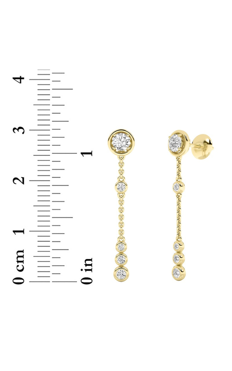 Silver, 14K Yellow Gold Earring KJ40035E.RD-0.75-62G
