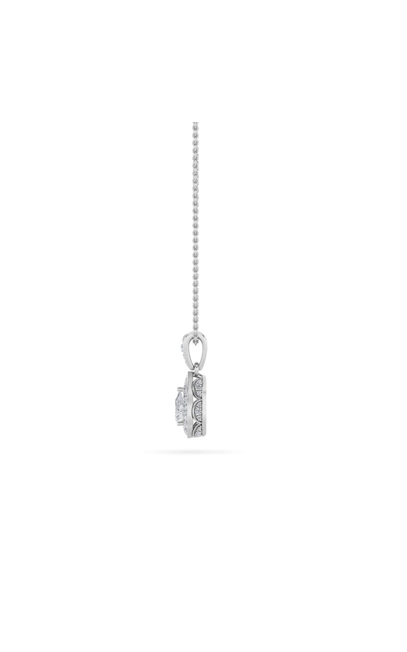 1.3Cttw Pear Shaped Lab Grown Diamond (F/VS) HaloPendant in 14K Gold
