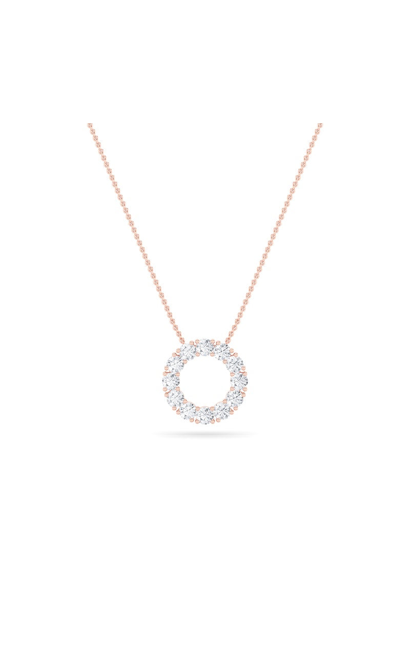 2Cttw Round Shaped Lab Grown Diamond (F/VS) CirclePendant in 14K Gold